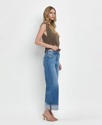 Flying Monkey High Rise Cuffed Wide Leg Jeans