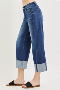 Risen High Rise Slouchy Crop Barrel Cuffed Jeans PGC21750