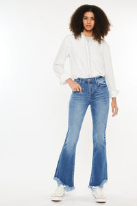 Kancan High Rise Frayed Hem Bootcut Jeans