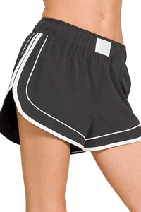 Zenana Soft Woven Lined Dolphin Shorts in Black