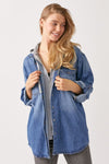 RISEN Oversized Vintage Denim Shirt w/ Zip Up Hoodie