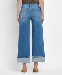 Flying Monkey High Rise Cuffed Wide Leg Jeans