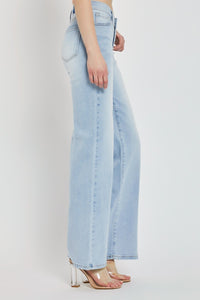 RISEN Mid Rise Wide Leg V Dipped Front Waist Jeans