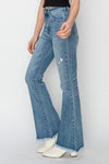 RISEN High Rise Vintage Frayed Hem Bootcut Jeans