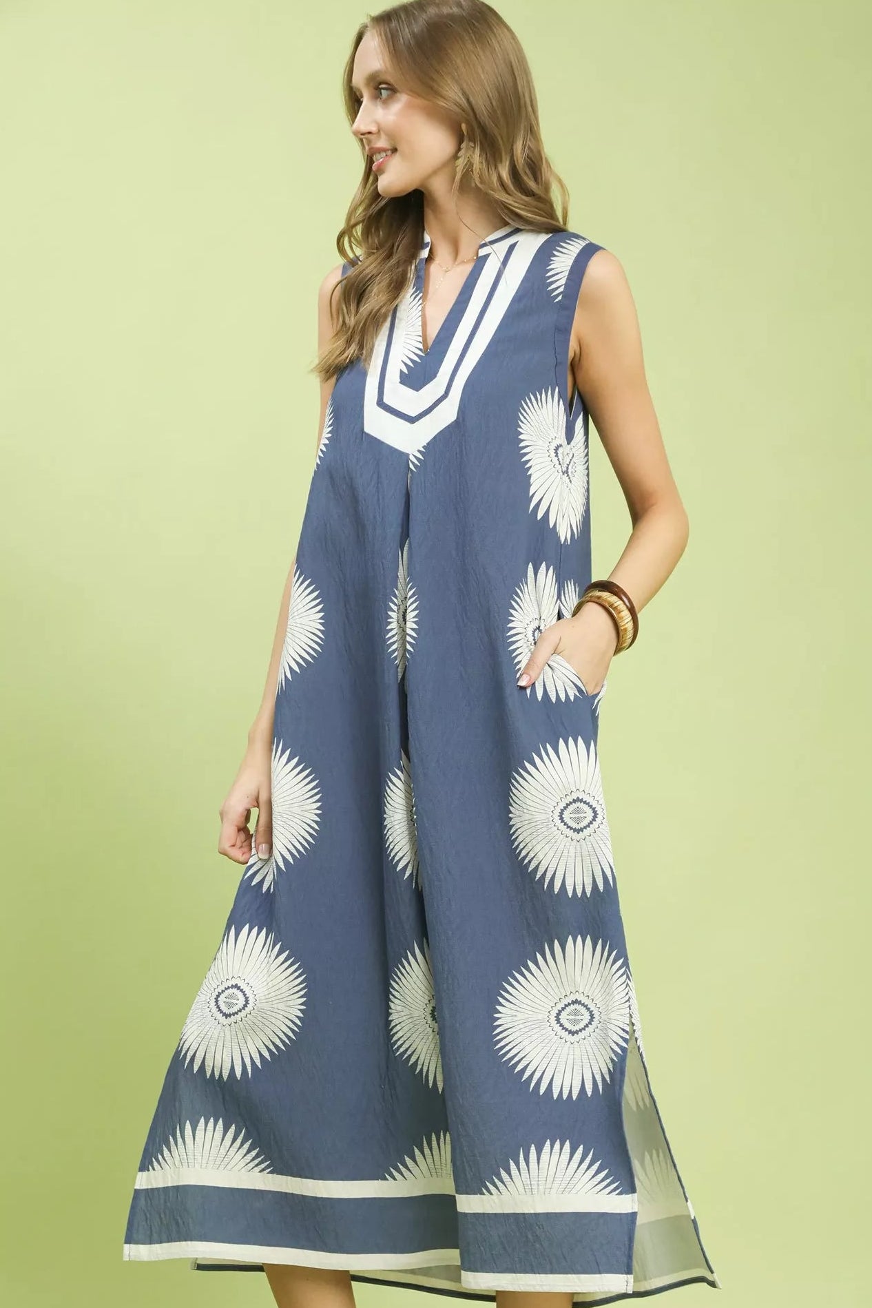 Umgee Geometric Midi Dress
