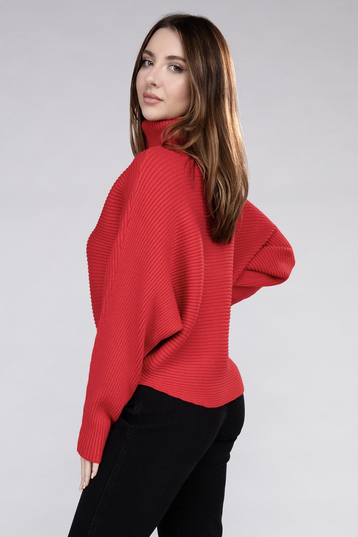 Dolman sleeve 2024 turtleneck sweater