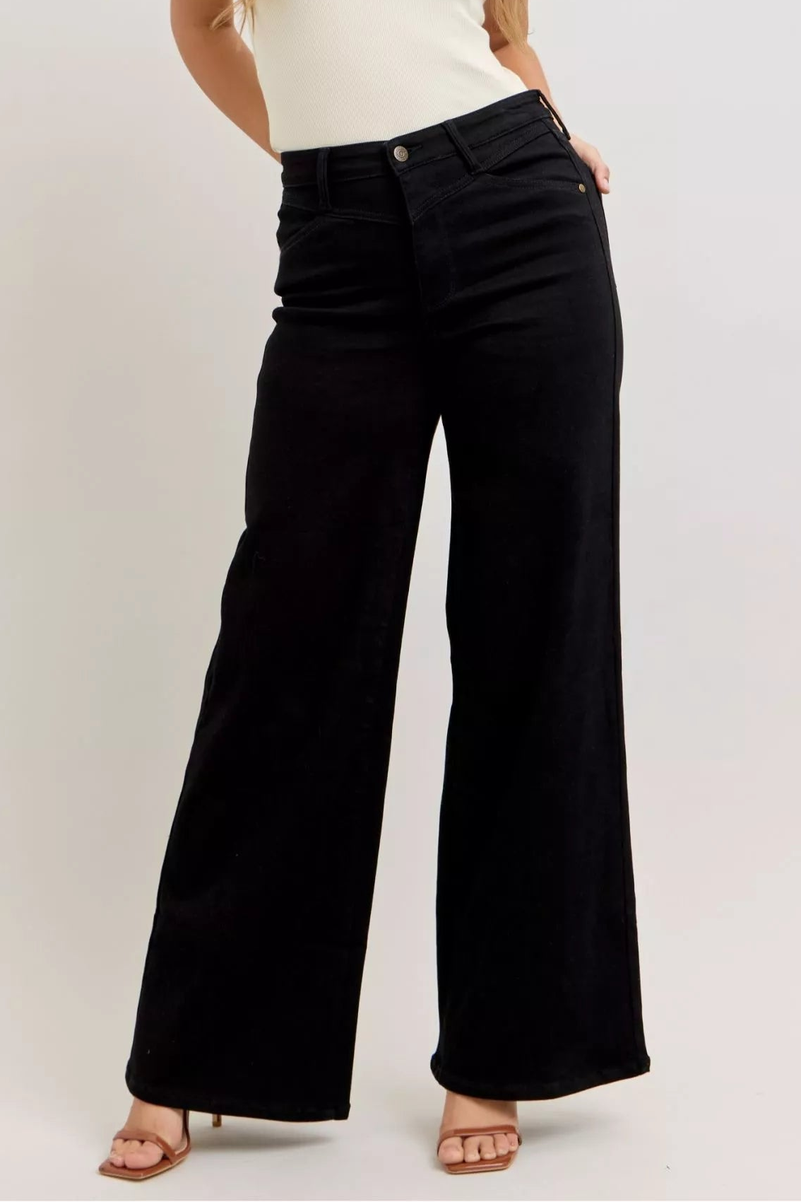 Judy Blue High Rise Front Yoke Wide Leg Jeans