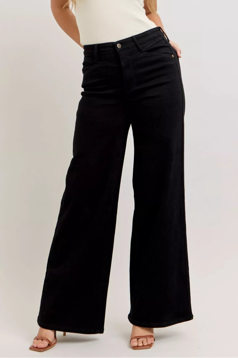 Judy Blue High Rise Front Yoke Wide Leg Jeans