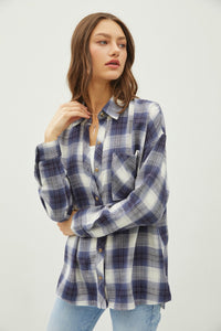 Blue Moon Plaid Button Down Shirt 