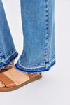 Judy Blue Mid Rise Destroyed Release Hem Bootcut Jeans