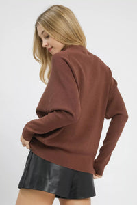 Umgee Draped Turtleneck Dolman Sweater