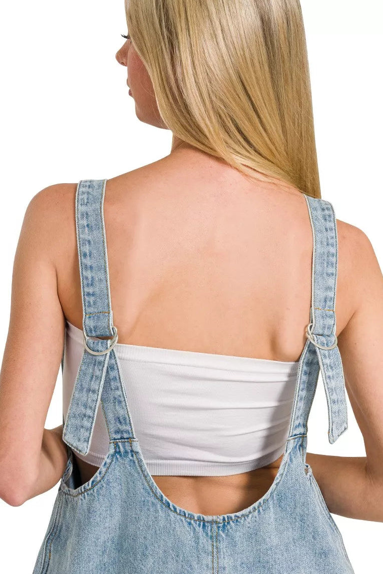 Zenana Denim Short Overalls