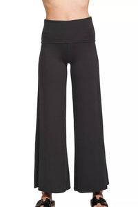 Fold Over Waist Comfy Palazzo Pants
