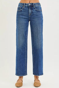 Risen High Rise Tummy Control Ankle Straight Jeans