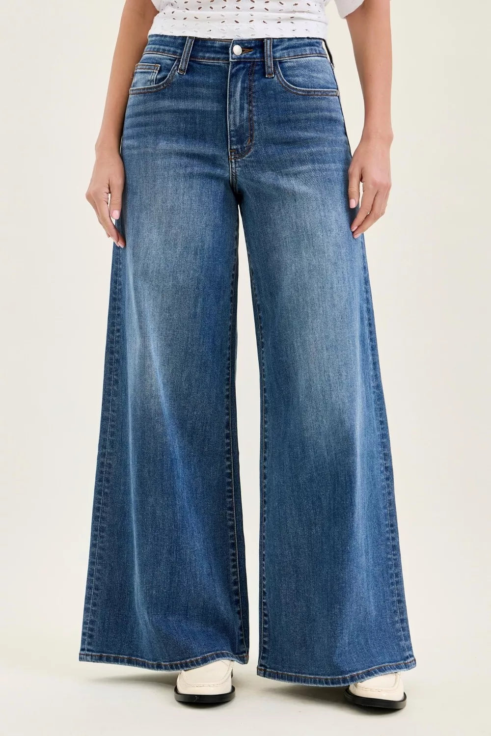 Judy Blue High Rise Wide Leg Palazzo Jeans