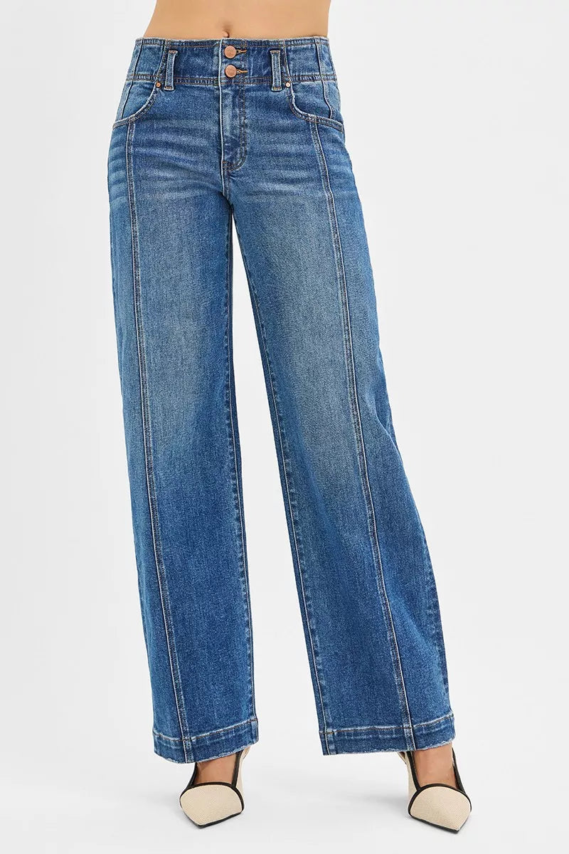 Risen High Rise Fit Wide Baggy Jeans