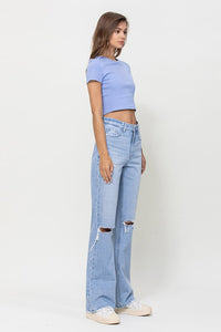 VERVET by Flying Monkey Light Wash 90's Vintage Distressed Flare Jeans