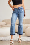 Judy Blue Mid Rise Release Hem Cropped Bootcut Jeans