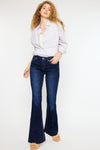 Kancan Mid Rise Dark Wash Flare Jeans