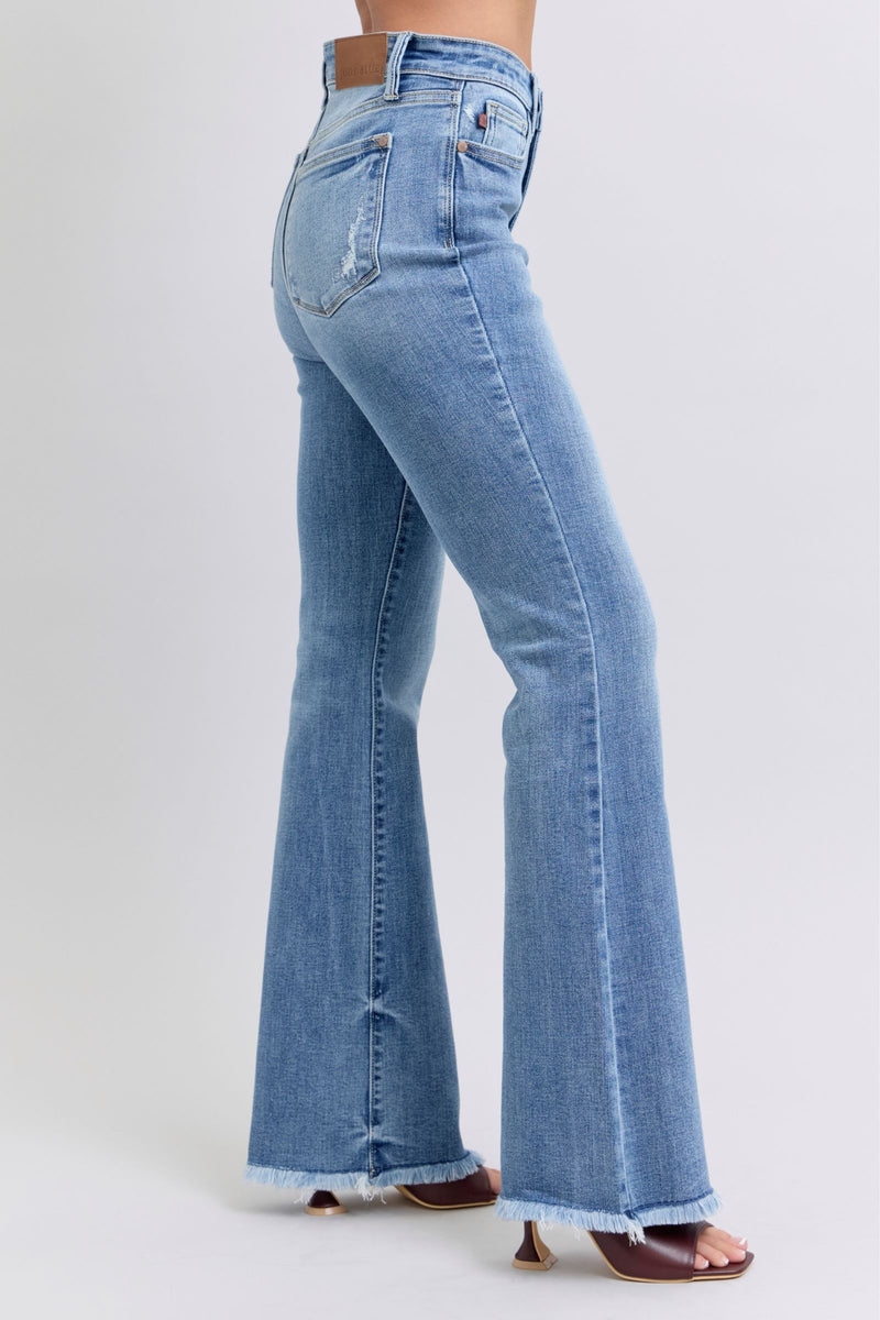 Judy Blue High Rise Raw Hem Bootcut Jeans