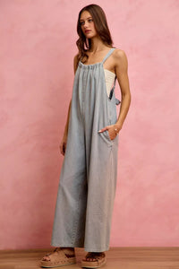 Wide Leg Lightweight Denim Overalls