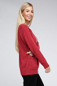 Mallory Melange Open Front Sweater Cardigan