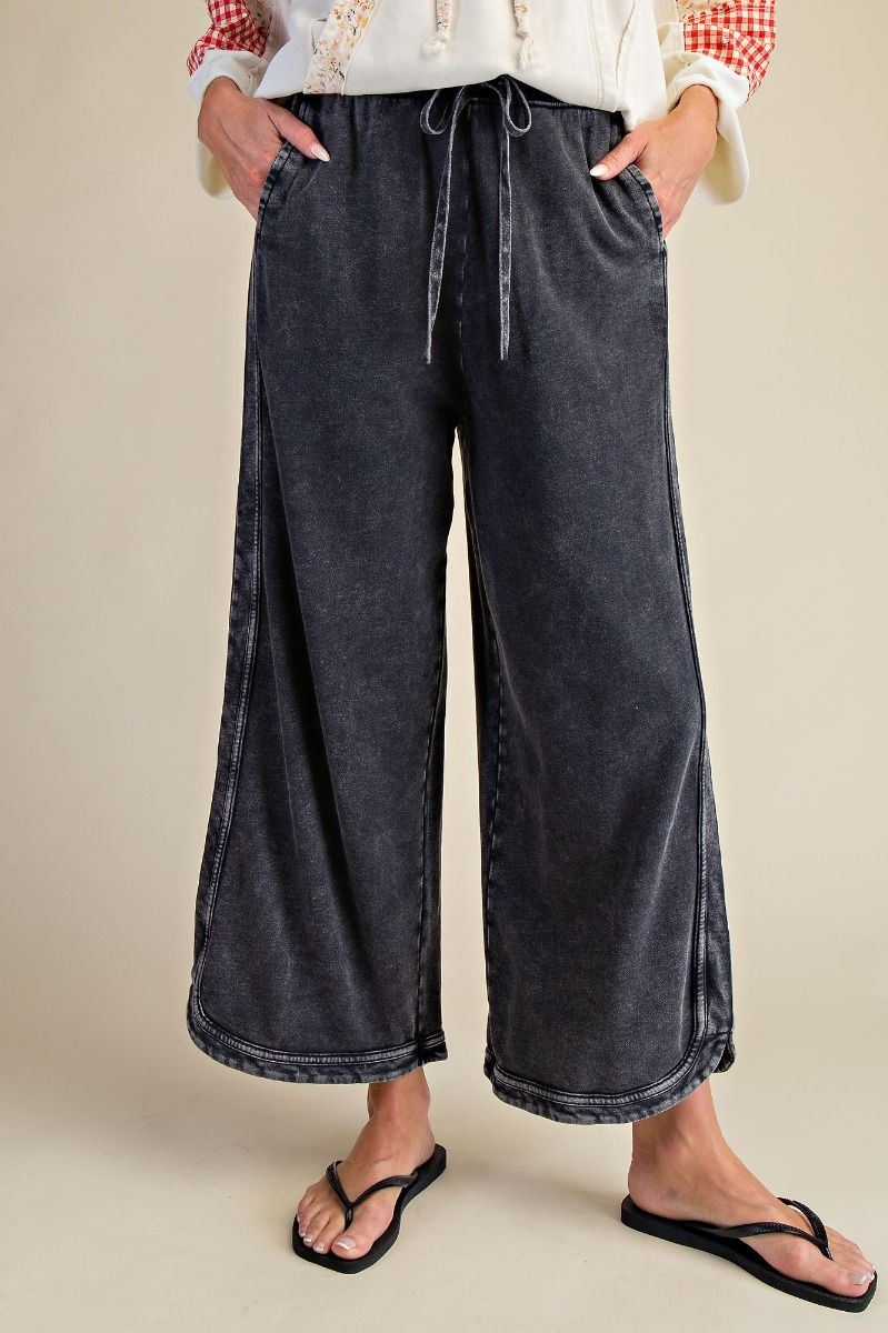Easel Mineral Washed Terry Knit Pants