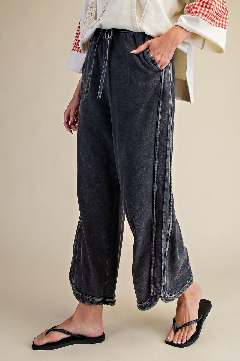 Easel Mineral Washed Terry Knit Pants