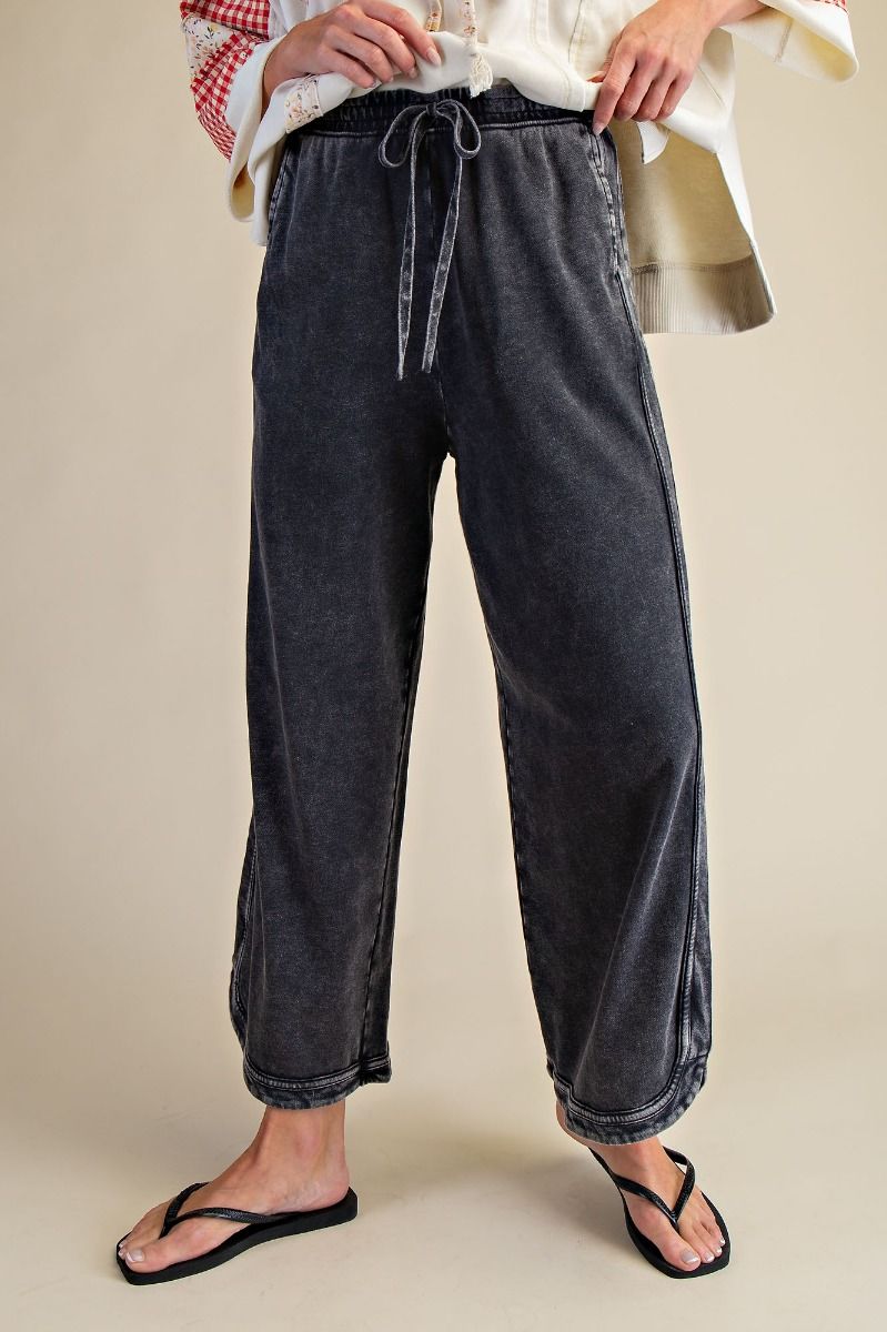 Easel Mineral Washed Terry Knit Pants