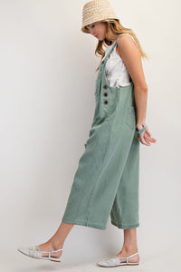 Easel Sage Washed Twill Overalls