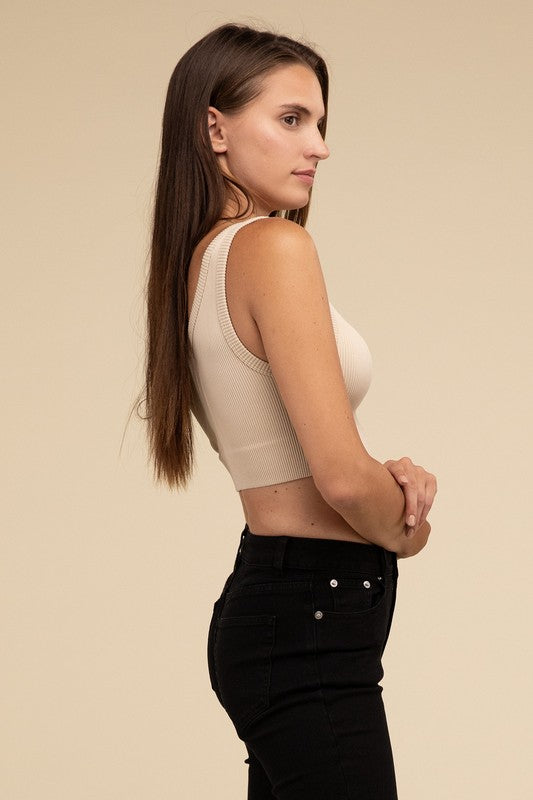 Scoop Ribbed Seamless Crop Top