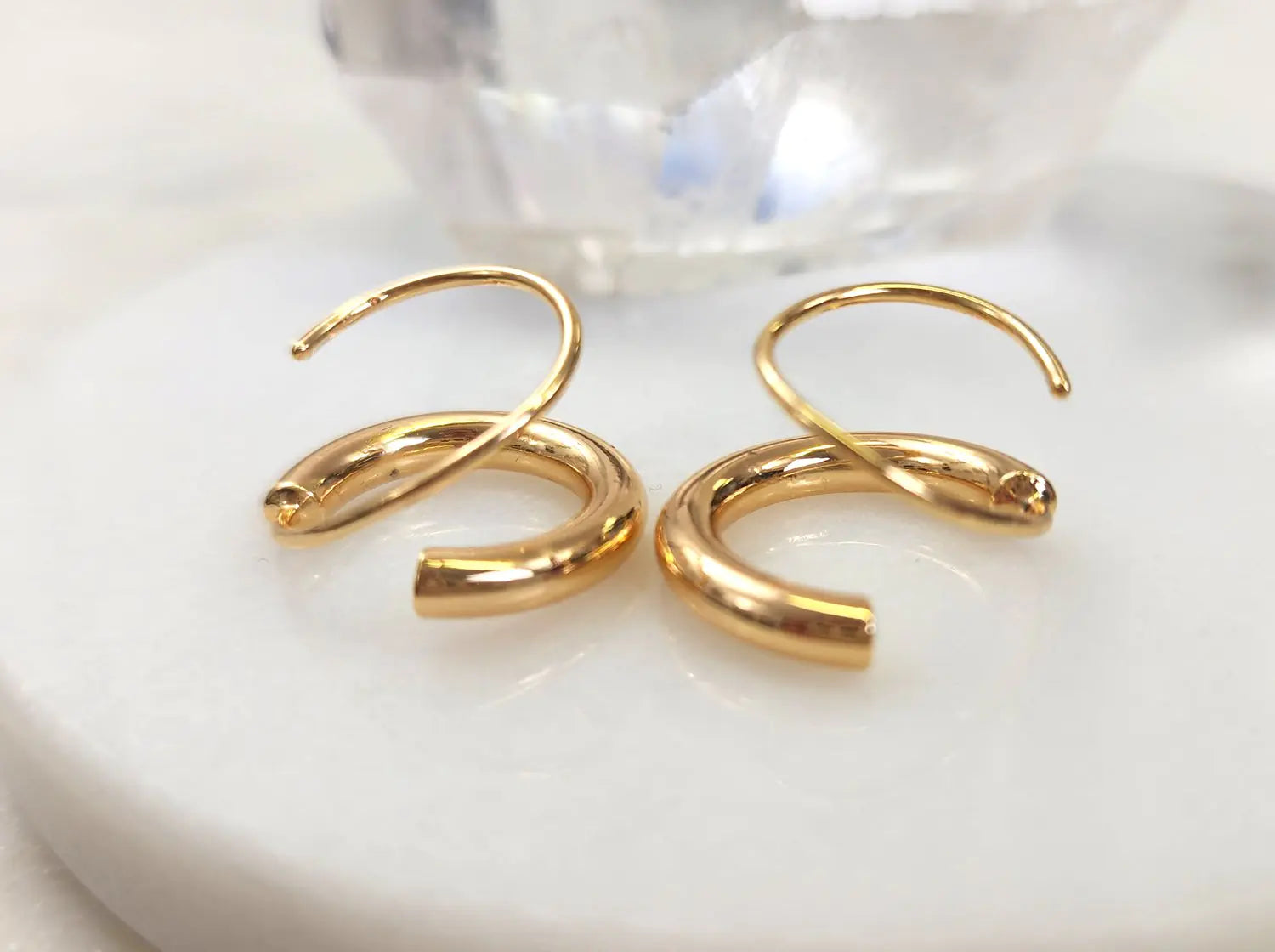 Kate 18kt Gold Plated Spiral Hoop Earrings