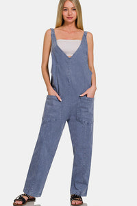 Casual Adjustable Strap Pocket Jumpsuit