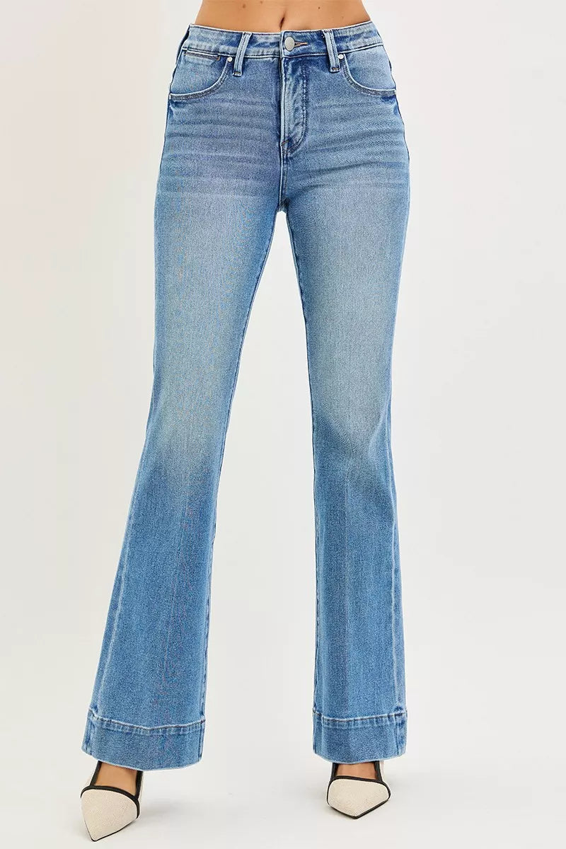 Risen Tummy Control Mid Rise Flare Jeans