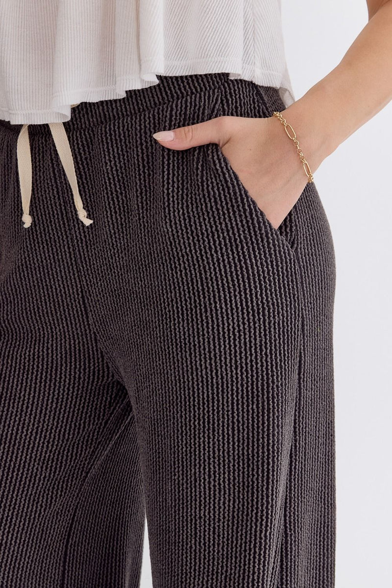 All Day Every Day Ribbed Pleated Hem Joggers