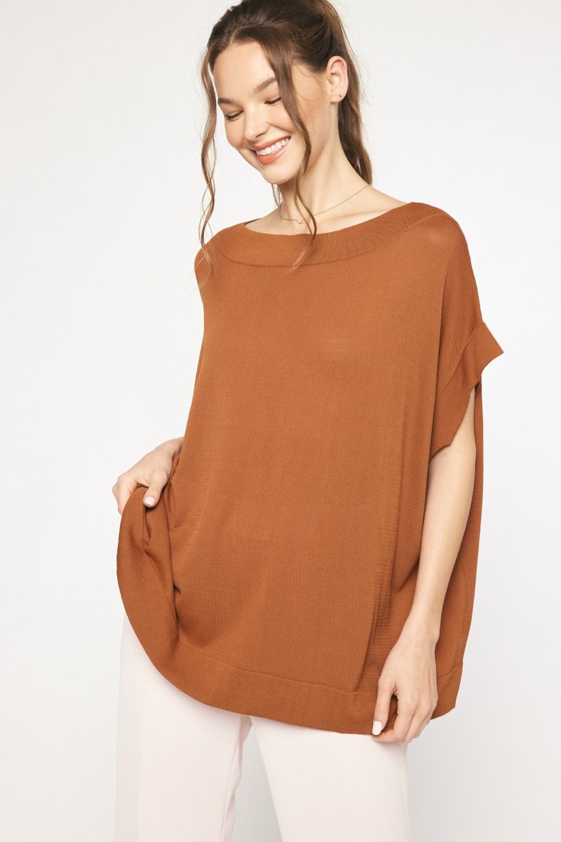 Effortlessly Chic Knit Top - Camel