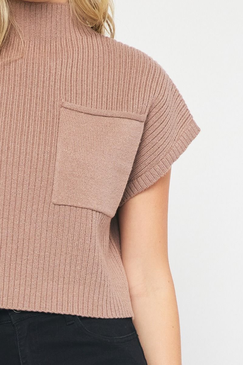 Just Go With It Sweater Knit Top - Mocha