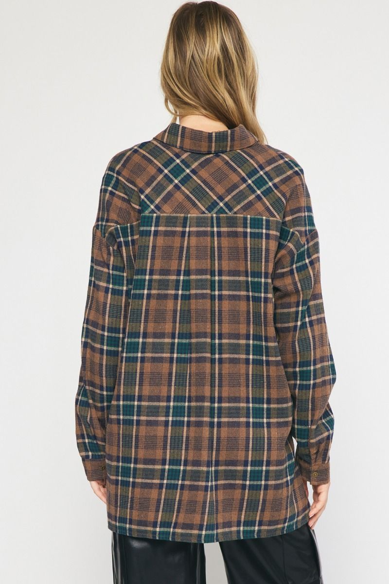 Into The Woods Oversized Flannel Button Down Shirt