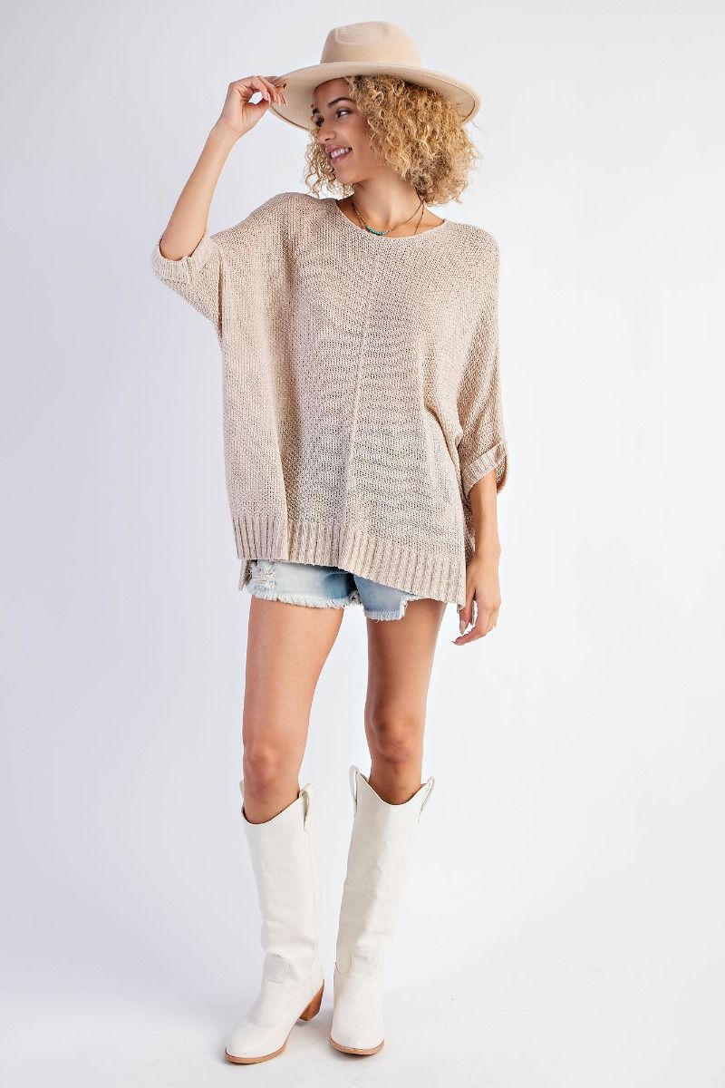 It's A Breeze Sweater Knit Top - Khaki