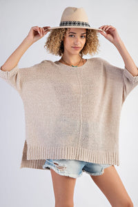 It's A Breeze Sweater Knit Top - Khaki