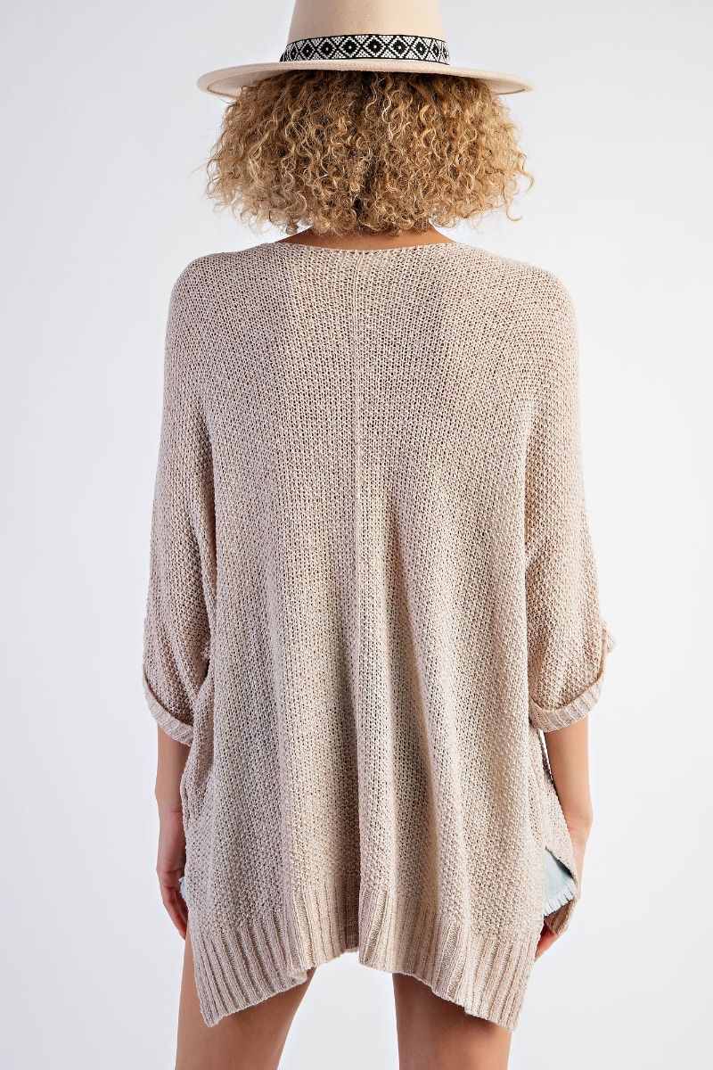 It's A Breeze Sweater Knit Top - Khaki