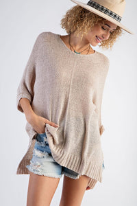 It's A Breeze Sweater Knit Top - Khaki