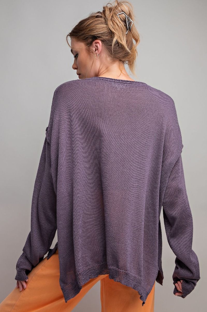On The Dunes Lightweight Sweater Knit Top - Purple