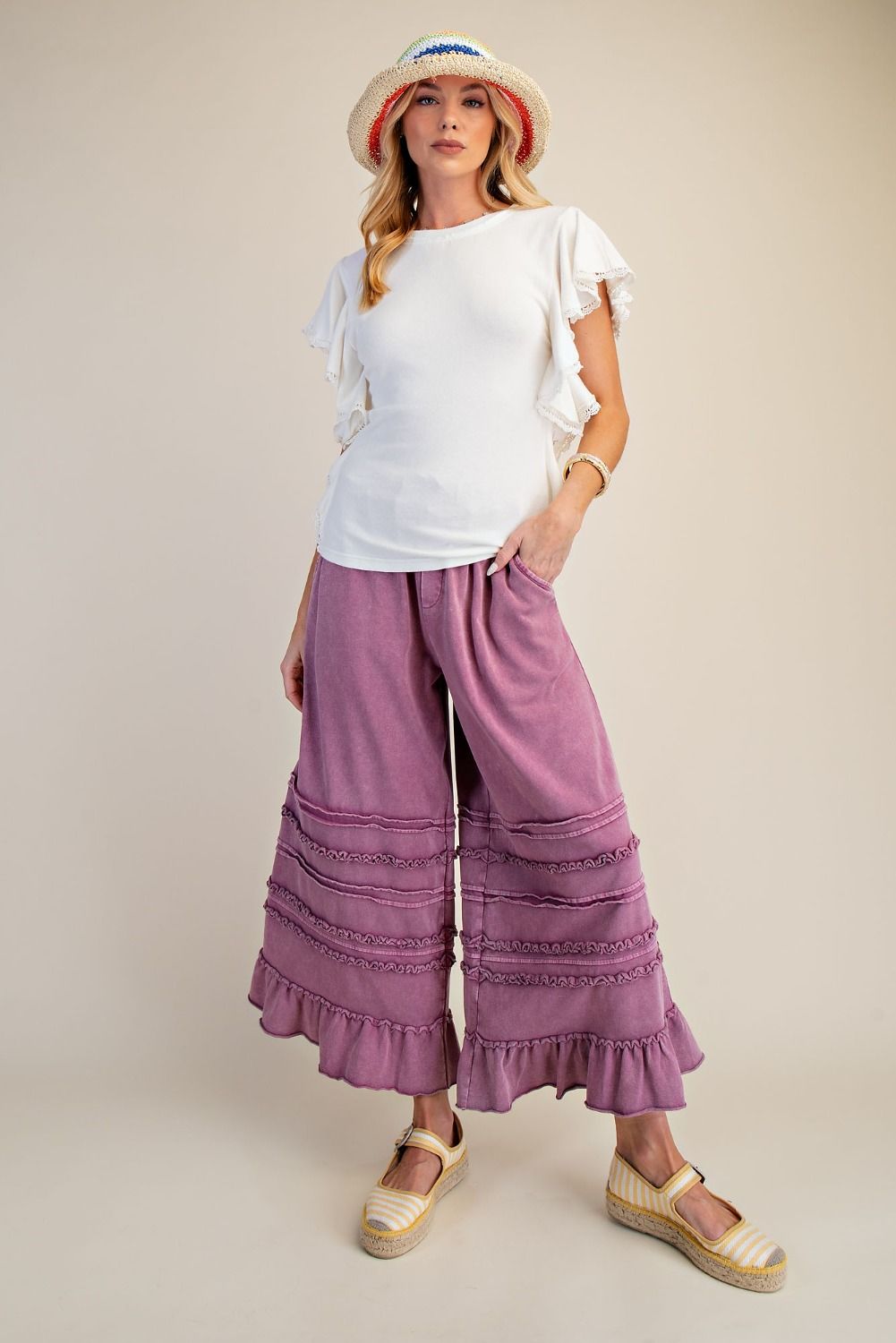 Easel Mineral Washed Cotton Jersey Top