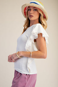 Easel Mineral Washed Cotton Jersey Top