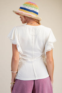 Easel Mineral Washed Cotton Jersey Top