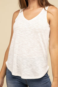 Textured V-Neck Tank Top