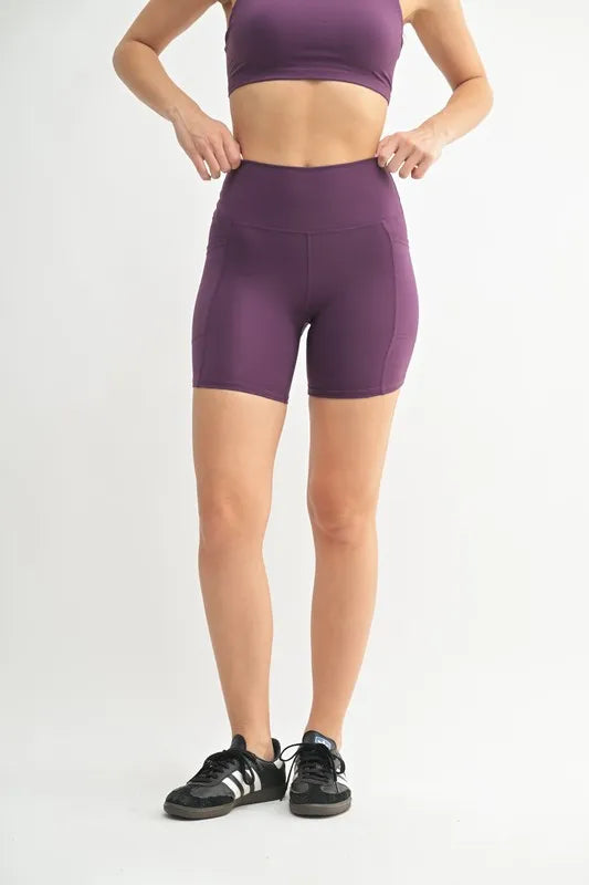 Mono B Venice Cloud Light Sculpt Biker Shorts - Merlot
