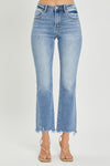 RISEN High Rise Frayed Hem Straight Jeans