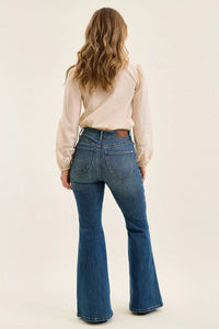 Judy Blue High Rise Double Button Tummy Control Jacqueline Flare Jeans 881125